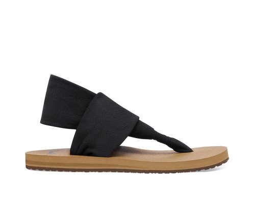 Sanuk Sling ST Vegan - Sanuk Sandals Womens Black / Brown - Philippines STGNWX524